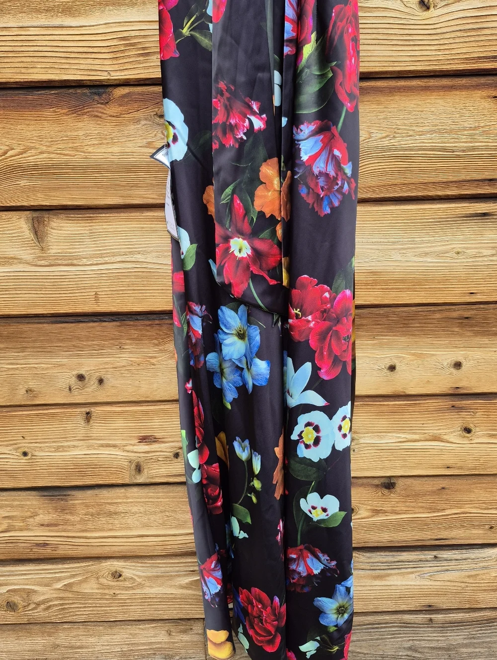NWT Adrianna Papell Black Floral Mermaid Gown with Halter Neckline 2 - Picture 11 of 14